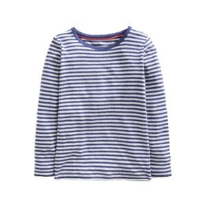 Mini Boden Blue & White Long Sleeve T-Shirt Girls Size 6-7Y